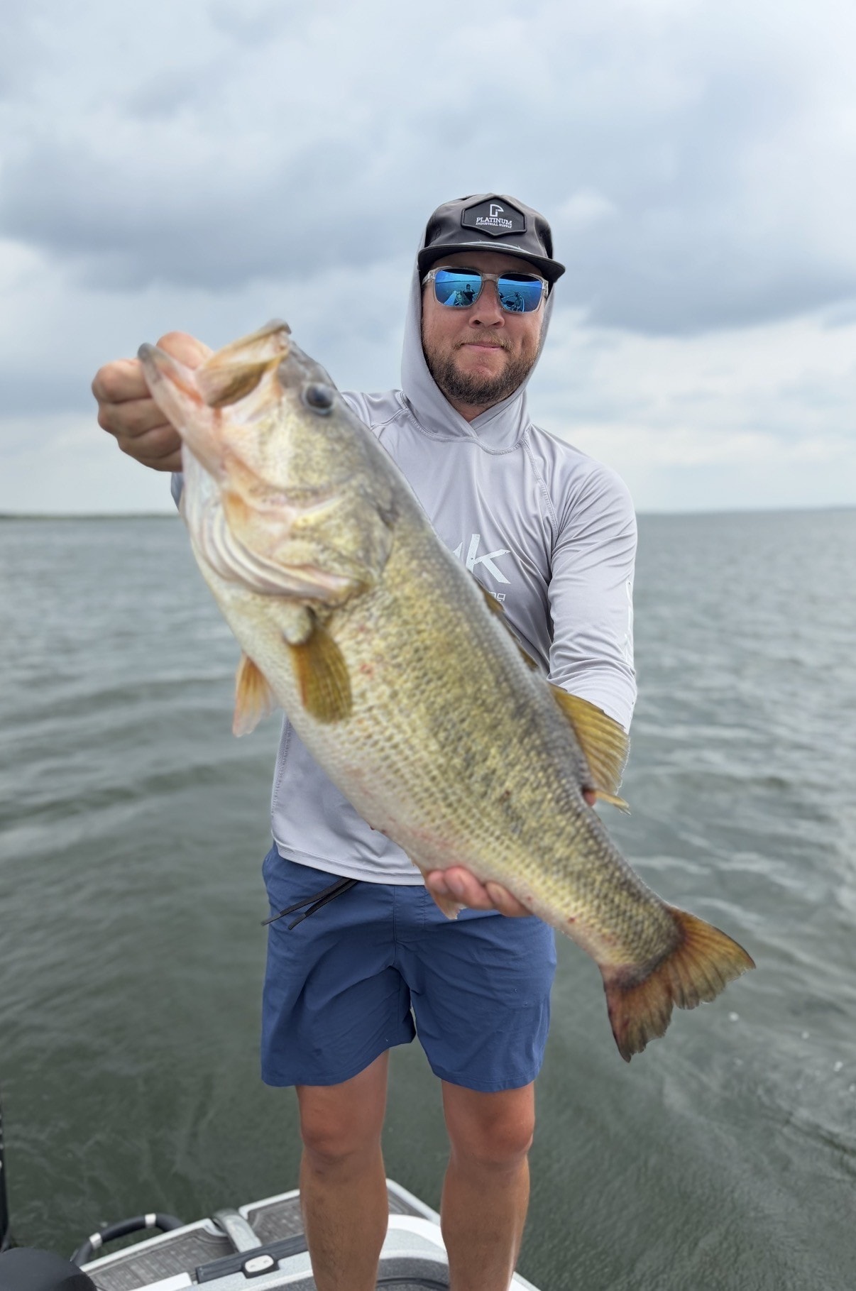 Trophy bass catch on Lake Falcon